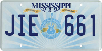 MS license plate JIE661