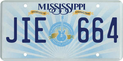 MS license plate JIE664