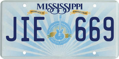 MS license plate JIE669