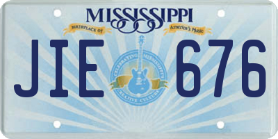 MS license plate JIE676