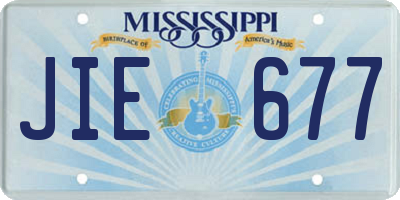 MS license plate JIE677