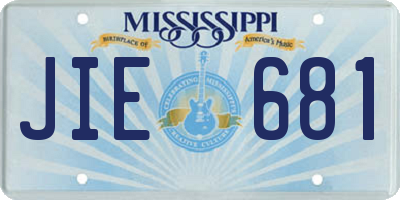 MS license plate JIE681