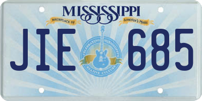 MS license plate JIE685