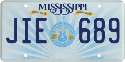 MS license plate JIE689