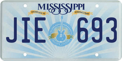 MS license plate JIE693