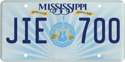 MS license plate JIE700