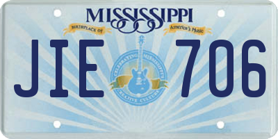 MS license plate JIE706