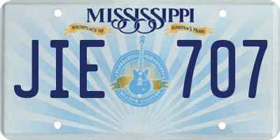 MS license plate JIE707
