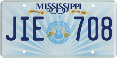 MS license plate JIE708