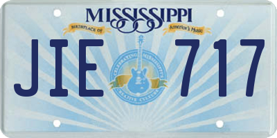 MS license plate JIE717
