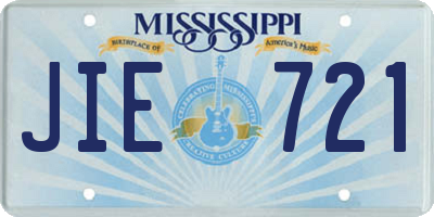 MS license plate JIE721