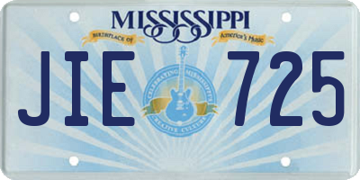 MS license plate JIE725