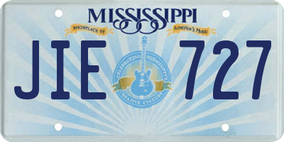 MS license plate JIE727