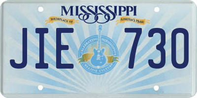 MS license plate JIE730