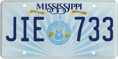 MS license plate JIE733
