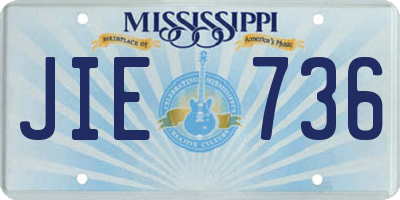 MS license plate JIE736