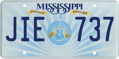 MS license plate JIE737