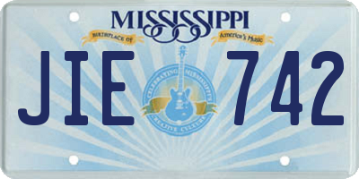 MS license plate JIE742