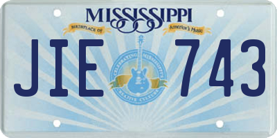 MS license plate JIE743