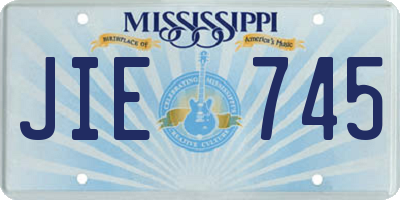 MS license plate JIE745