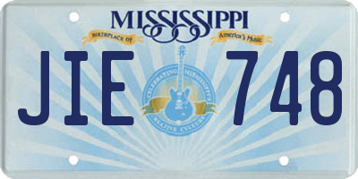 MS license plate JIE748