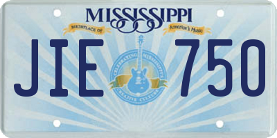 MS license plate JIE750