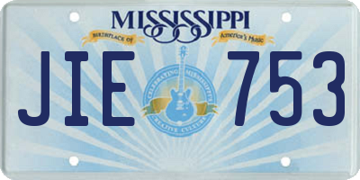 MS license plate JIE753