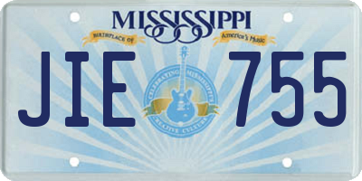 MS license plate JIE755