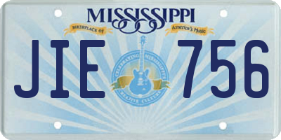 MS license plate JIE756