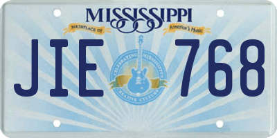 MS license plate JIE768