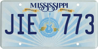 MS license plate JIE773