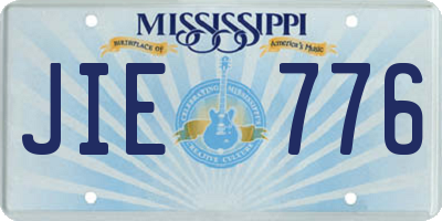 MS license plate JIE776
