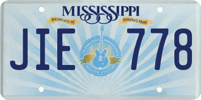 MS license plate JIE778