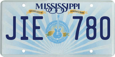 MS license plate JIE780