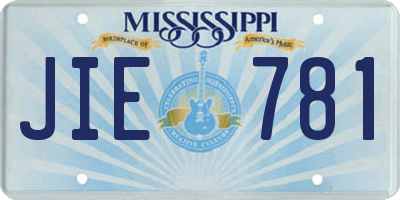 MS license plate JIE781