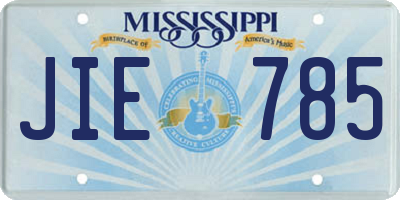 MS license plate JIE785