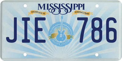 MS license plate JIE786