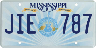 MS license plate JIE787