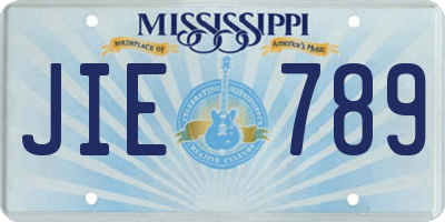 MS license plate JIE789