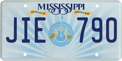 MS license plate JIE790