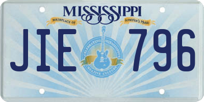MS license plate JIE796