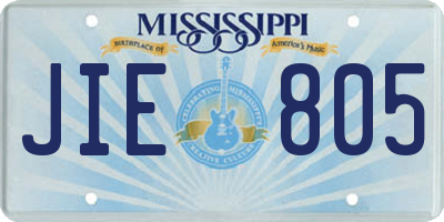 MS license plate JIE805
