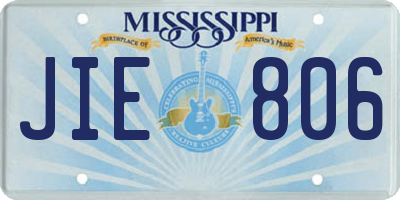 MS license plate JIE806
