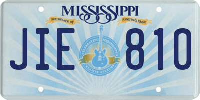 MS license plate JIE810