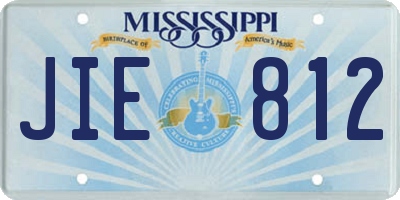 MS license plate JIE812
