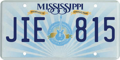 MS license plate JIE815
