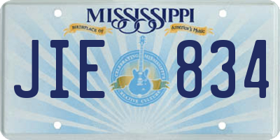 MS license plate JIE834