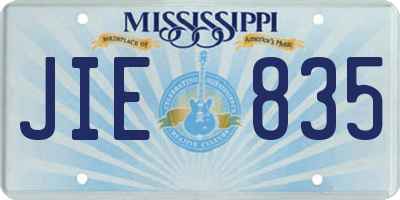 MS license plate JIE835