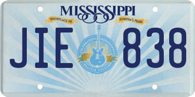 MS license plate JIE838