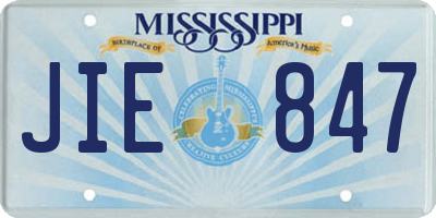 MS license plate JIE847